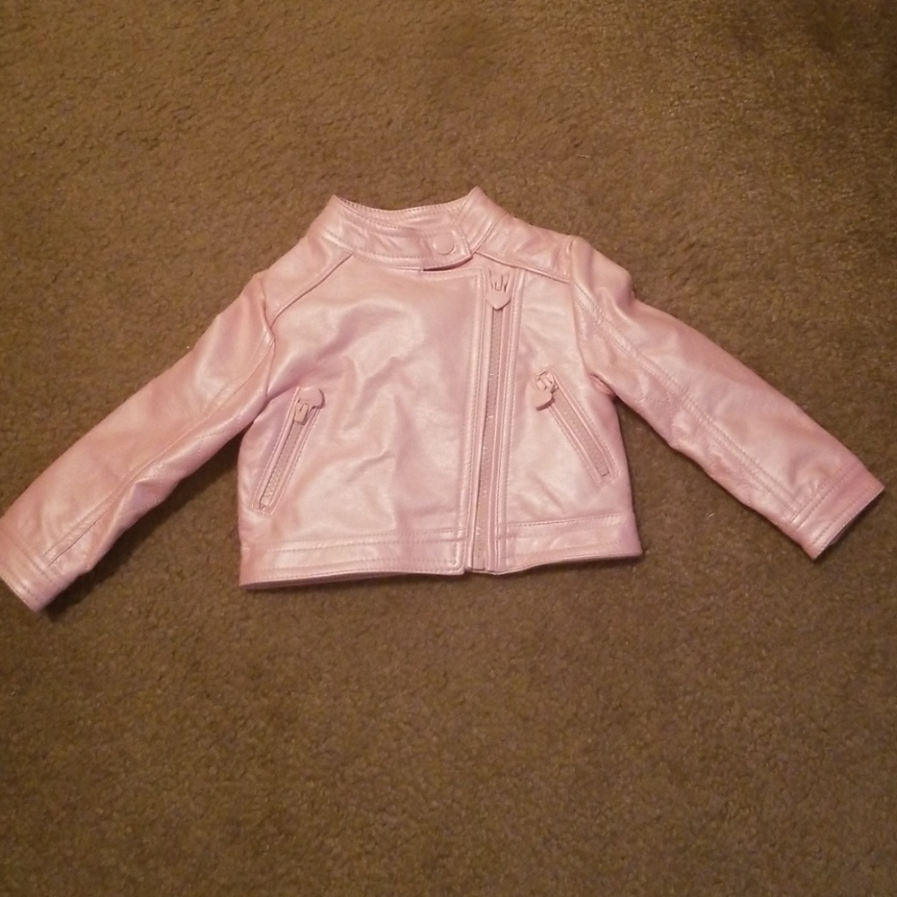 Infant girls pink moto jacket